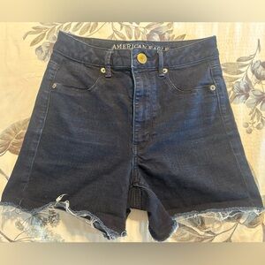 High-waisted jeans shorts